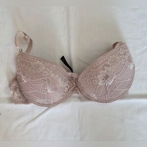 BLUSH PINK LACE PADDED UNDERWIRE BRA, SIZE 36C,NEW
